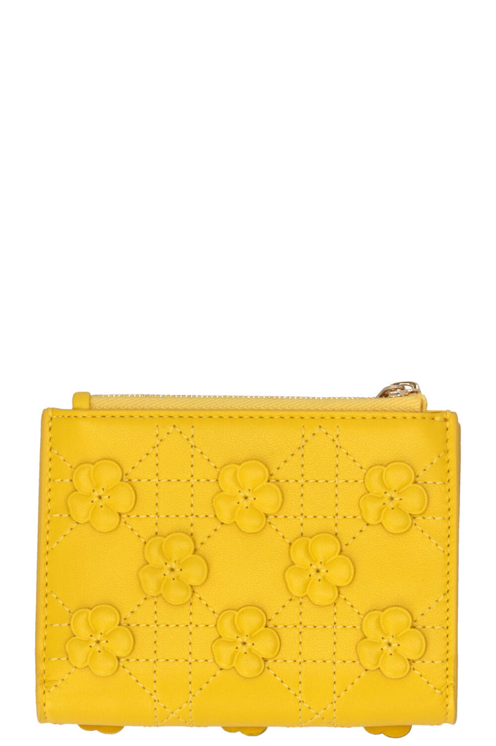 Portefeuille CHRISTIAN DIOR Jardin Dahlia en cuir d'agneau jaune