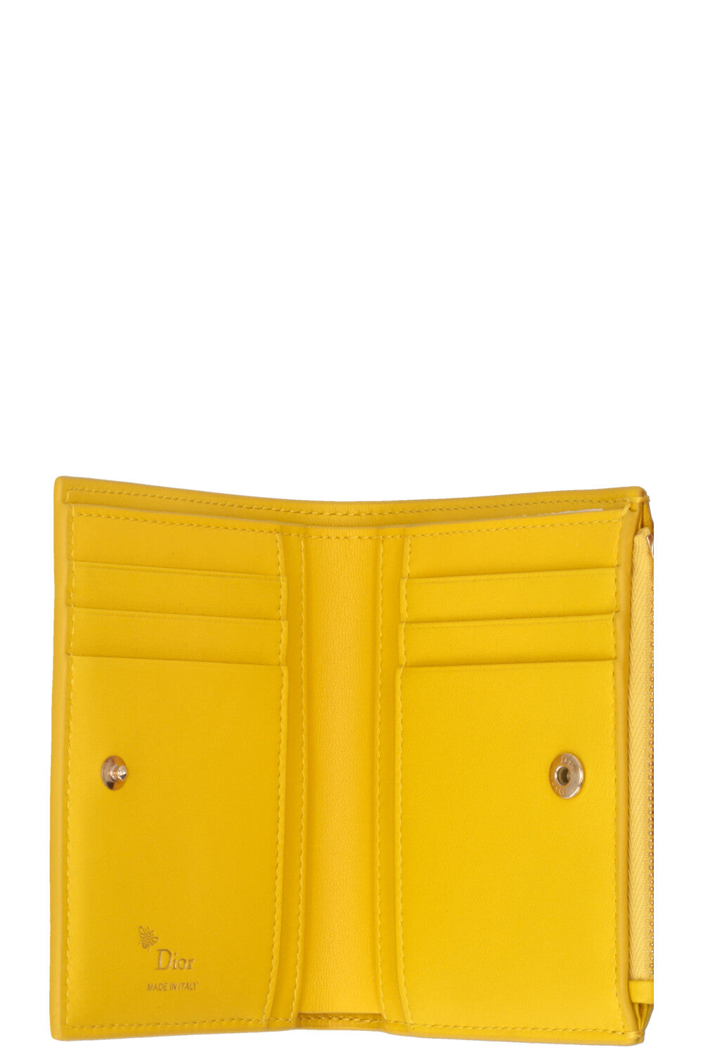 Portefeuille CHRISTIAN DIOR Jardin Dahlia en cuir d'agneau jaune