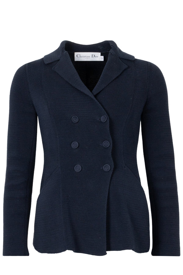 CHRISTIAN DIOR Knit Bar Jacket Navy