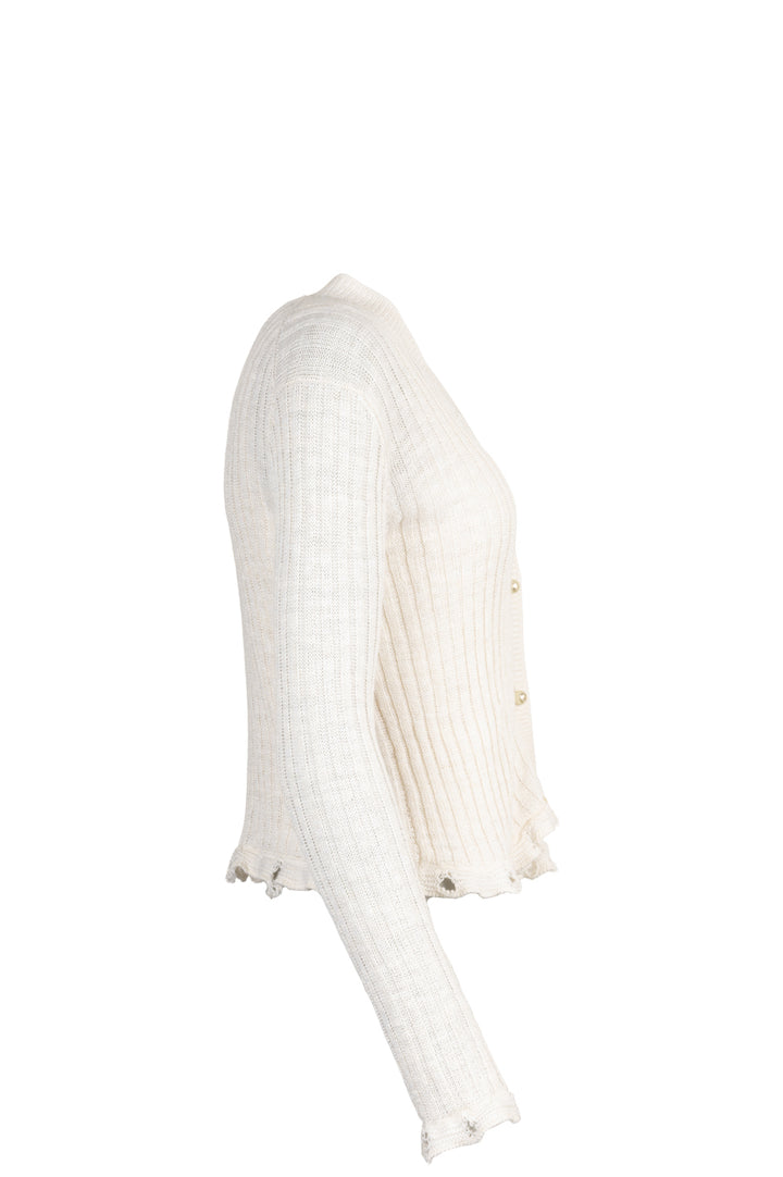 CHRISTIAN DIOR Knit Twinset Linen Cashmere Ivory