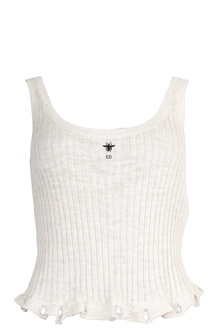 CHRISTIAN DIOR Knit Twinset Linen Cashmere Ivory
