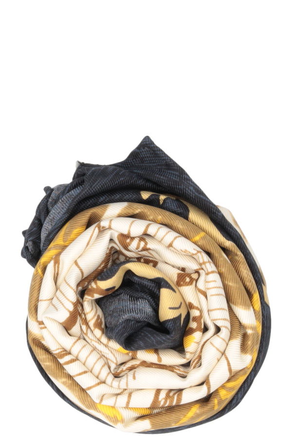 CHRISTIAN DIOR La Papesse Carré 90 Silk Beige Multicolor