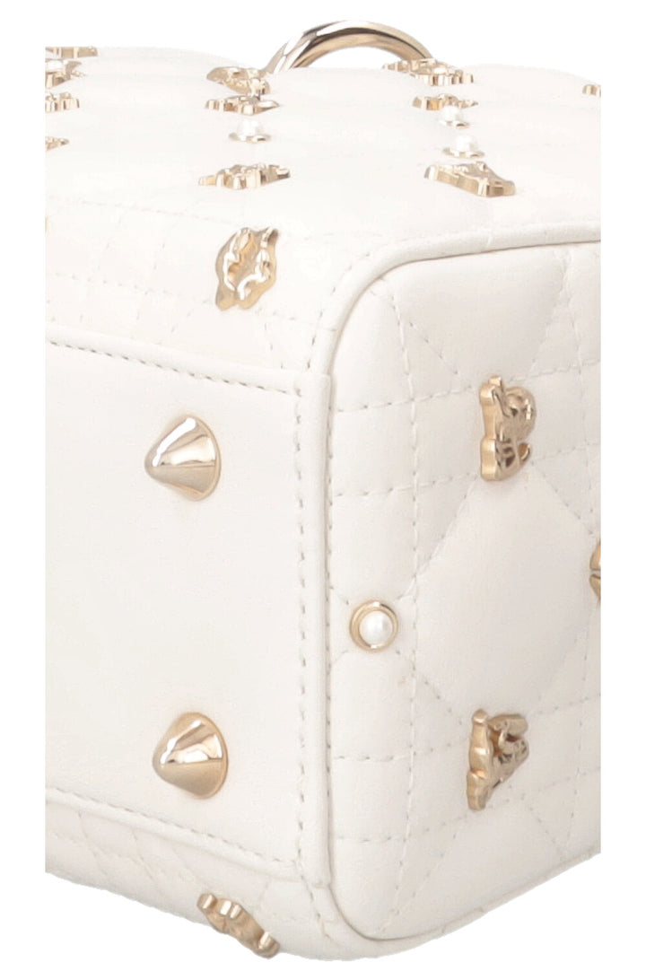 CHRISTIAN DIOR Lady Dior Zodiac Sign Small Leather White