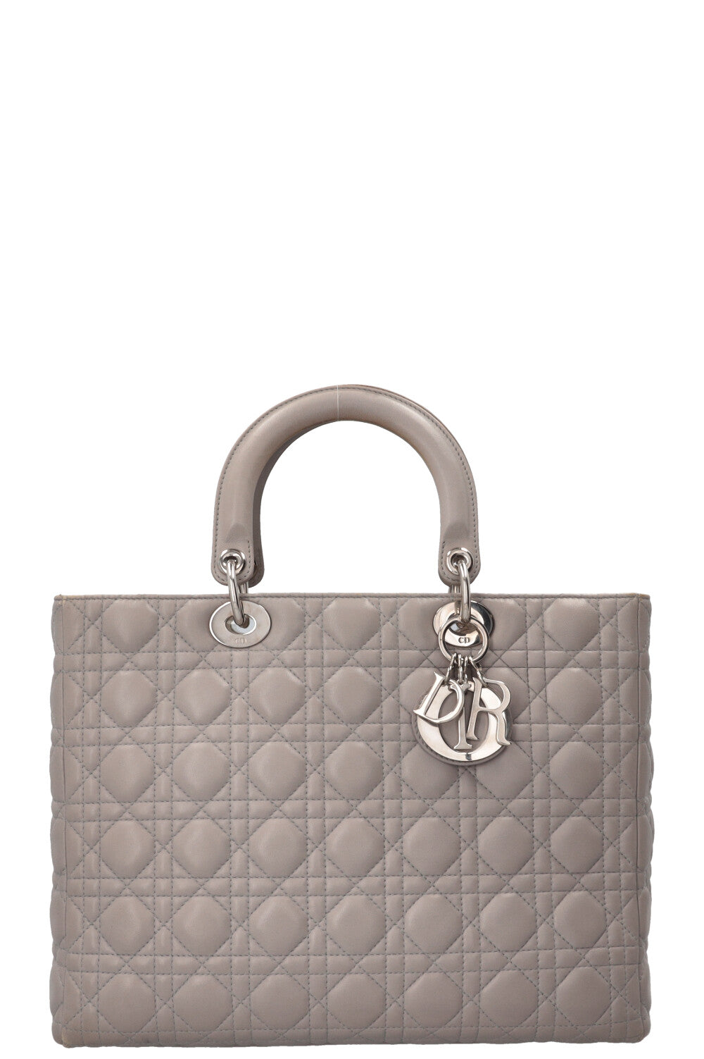 CHRISTIAN DIOR Large Lady Dior Bag Cannage Grey