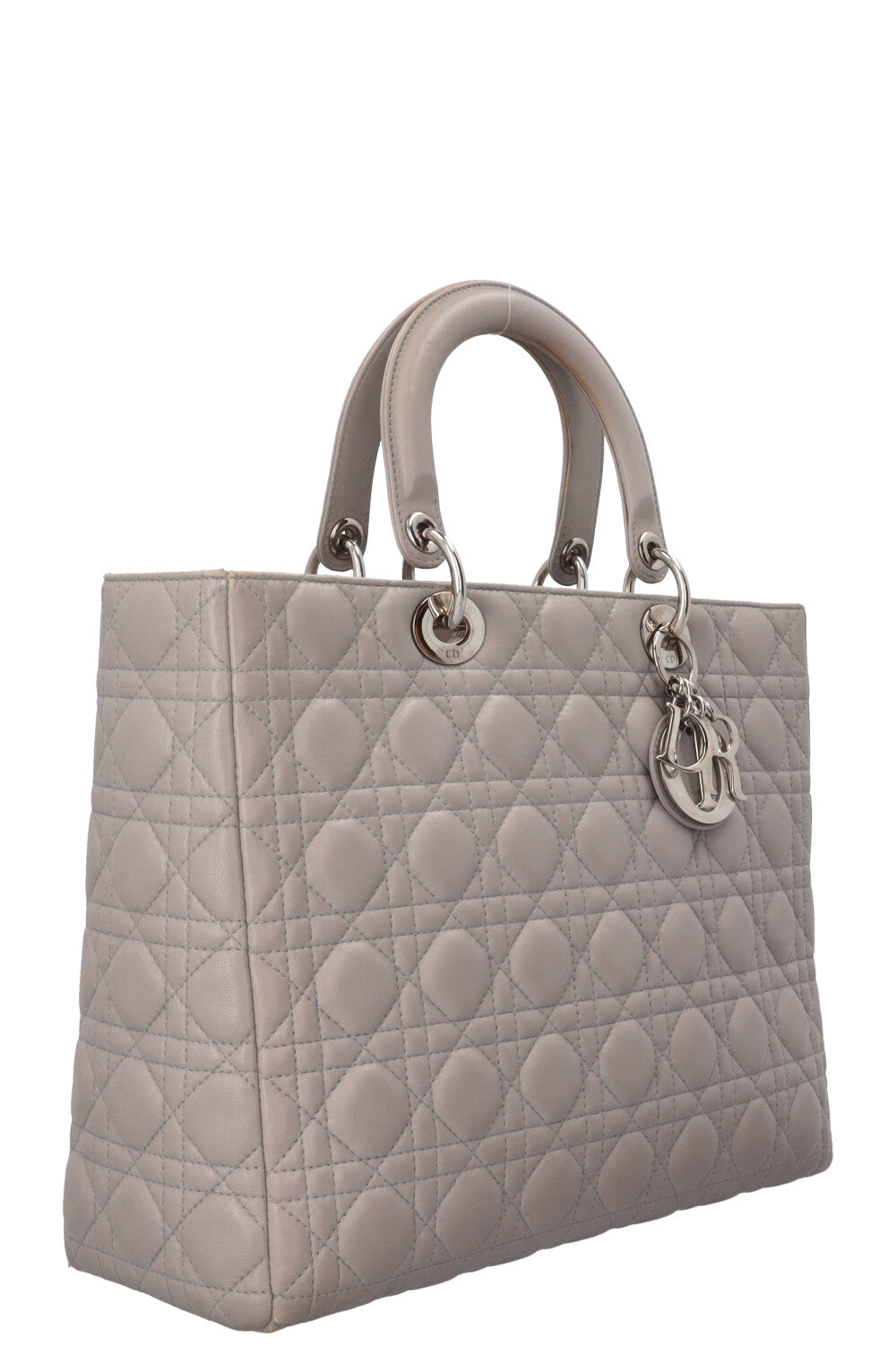 CHRISTIAN DIOR Large Lady Dior Bag Cannage Grey