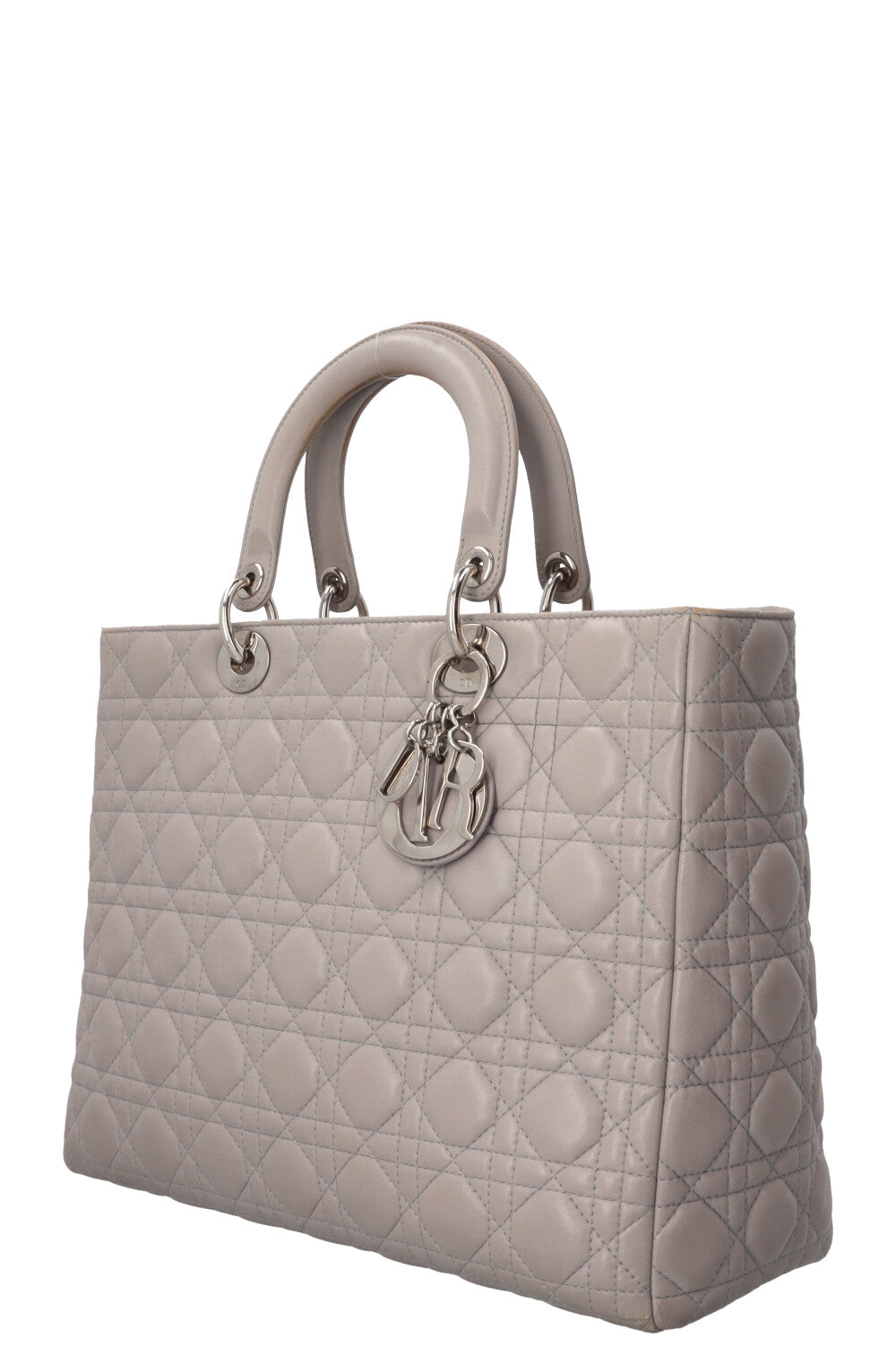 CHRISTIAN DIOR Large Lady Dior Bag Cannage Grey