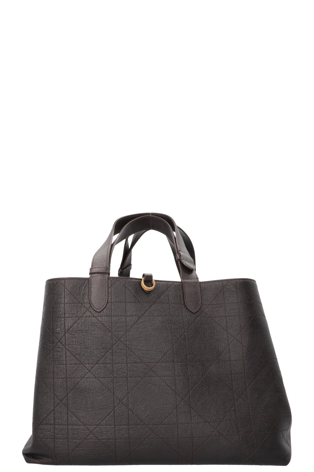 CHRISTIAN DIOR Large Toujours Bag Macrocannage Leather Brown
