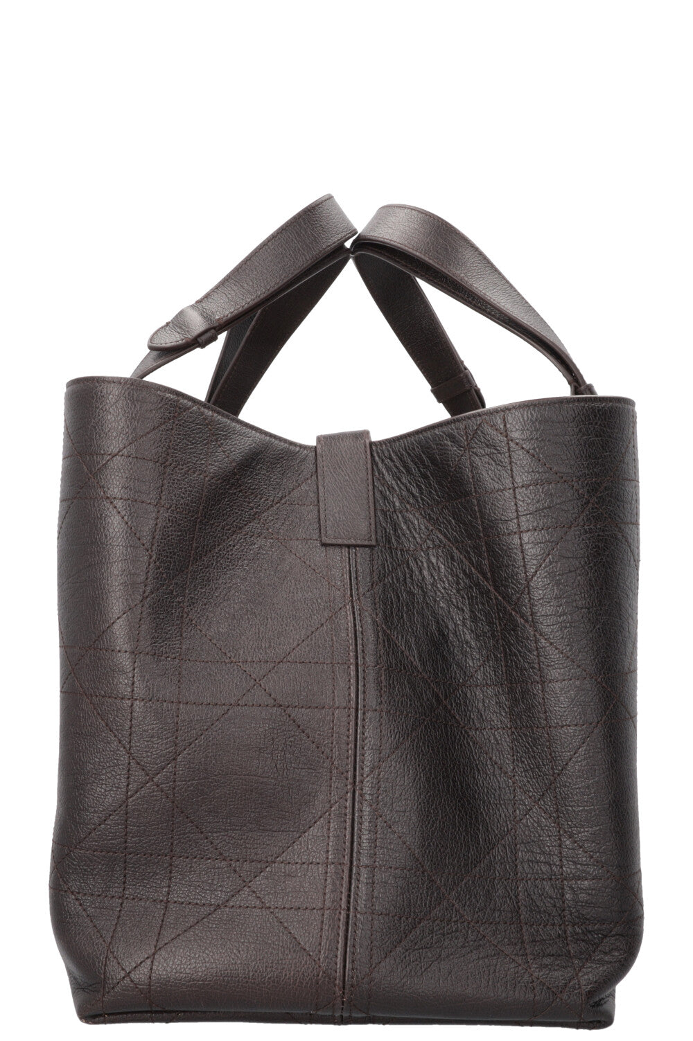 CHRISTIAN DIOR Large Toujours Bag Macrocannage Leather Brown