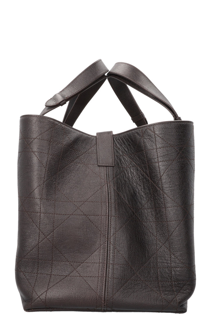 CHRISTIAN DIOR Large Toujours Bag Macrocannage Leather Brown