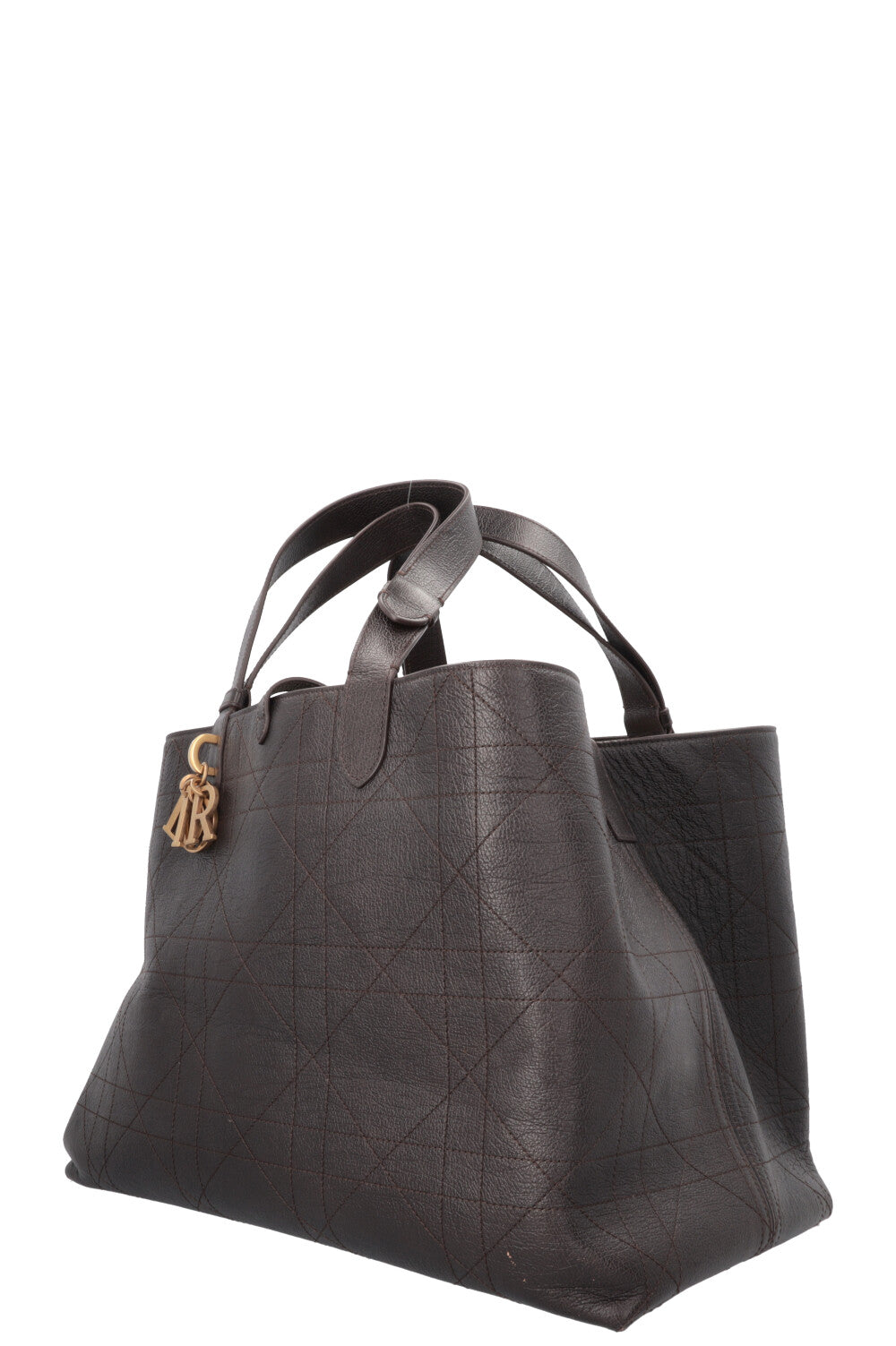 CHRISTIAN DIOR Large Toujours Bag Macrocannage Leather Brown