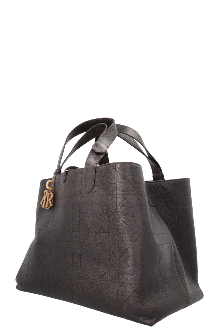 CHRISTIAN DIOR Large Toujours Bag Macrocannage Leather Brown