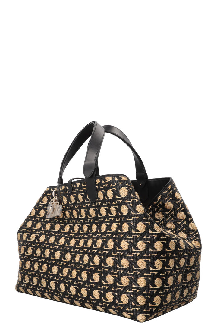 CHRISTIAN DIOR Large Toujours Bag Raffia Beige