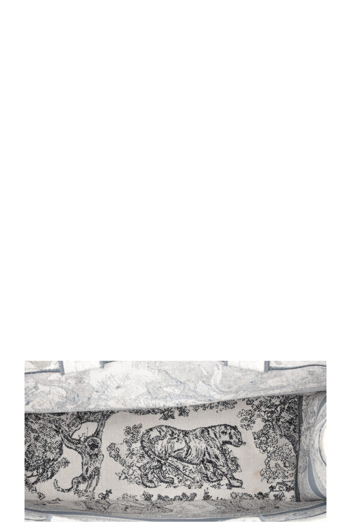 CHRISTIAN DIOR Medium Book Tote Toile De Jouy Canvas Grey