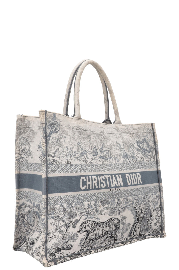 CHRISTIAN DIOR Medium Book Tote Toile De Jouy Canvas Grey