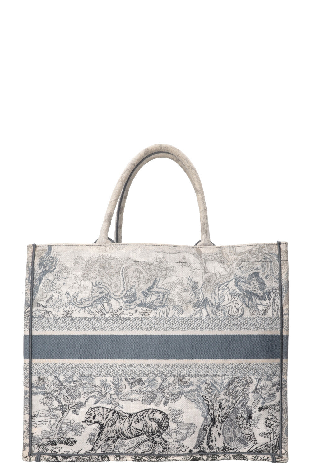 CHRISTIAN DIOR Medium Book Tote Toile De Jouy Canvas Grey