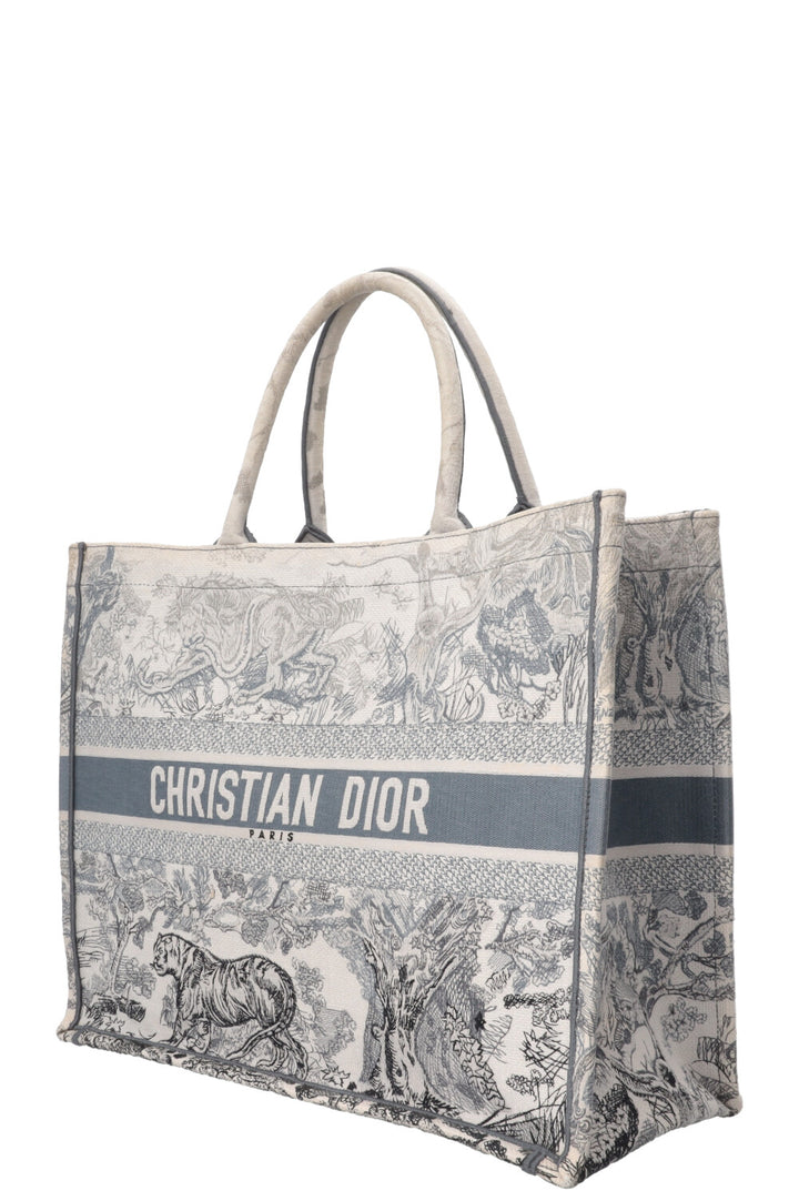 CHRISTIAN DIOR Medium Book Tote Toile De Jouy Canvas Grey