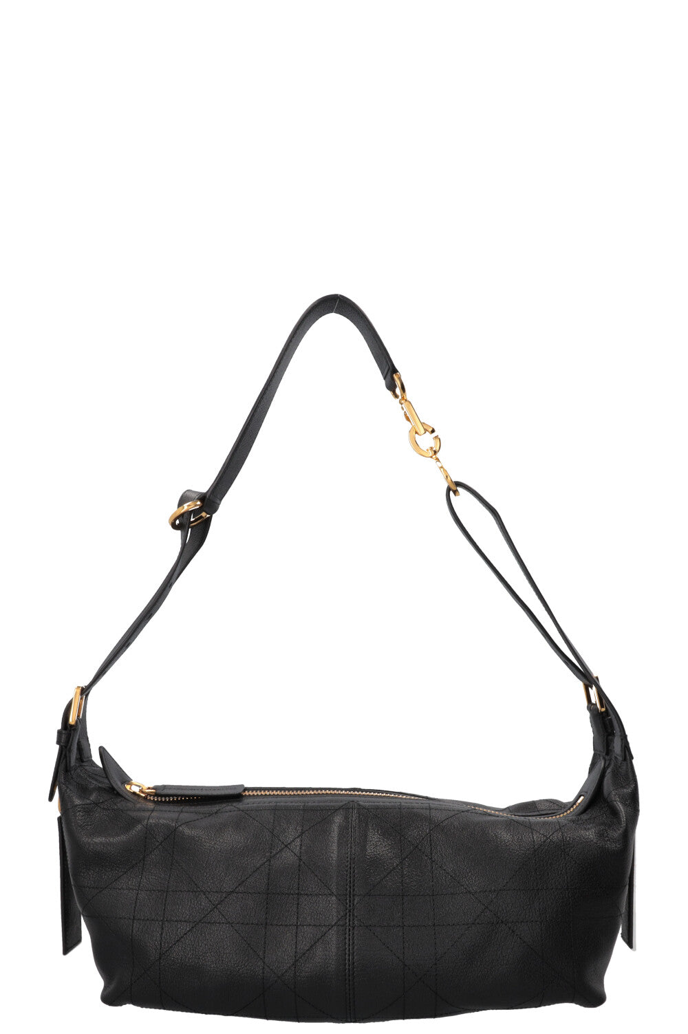 CHRISTIAN DIOR Medium D-Journey Bag in Black Macrocannage Leather