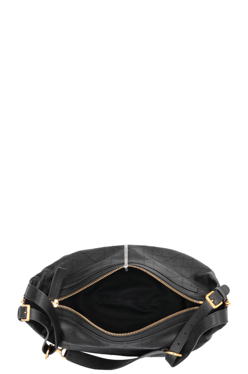 CHRISTIAN DIOR Medium D-Journey Bag in Black Macrocannage Leather