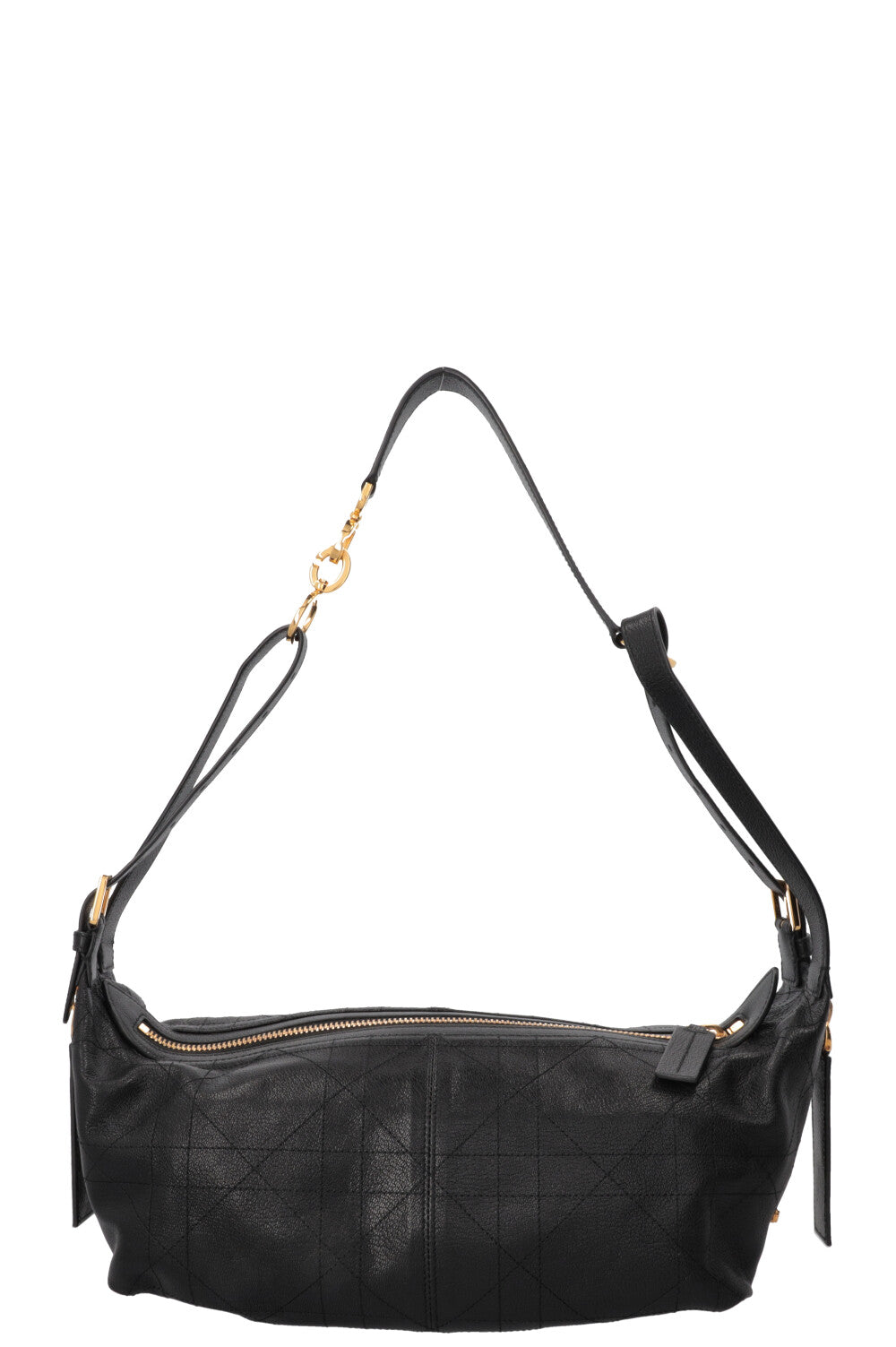 CHRISTIAN DIOR Medium D-Journey Bag in Black Macrocannage Leather