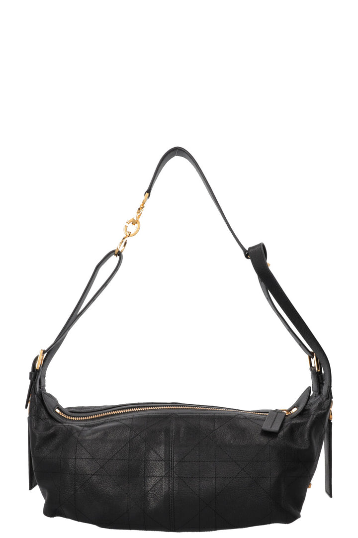 CHRISTIAN DIOR Medium D-Journey Bag in Black Macrocannage Leather
