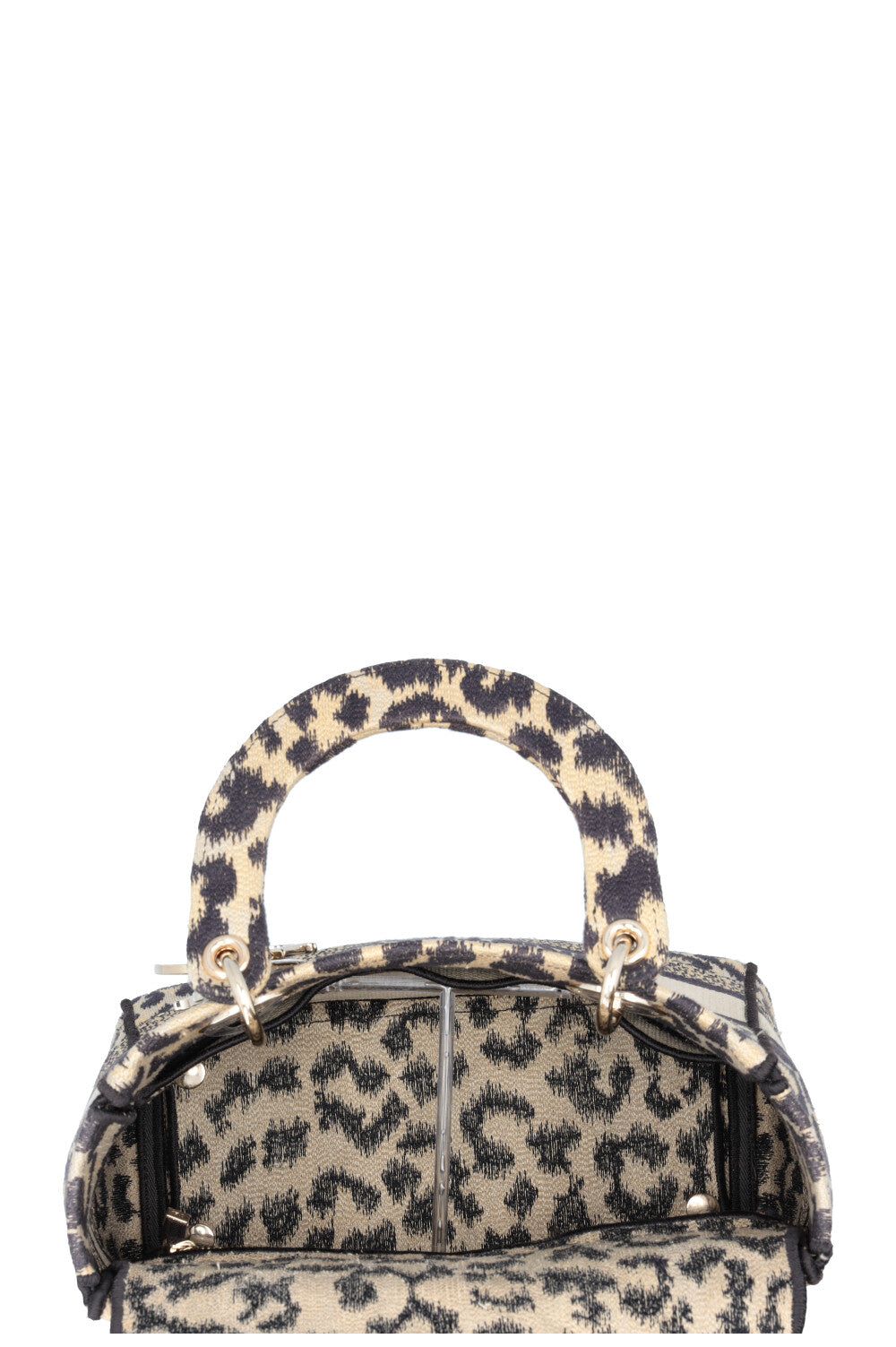 CHRISTIAN DIOR Medium Lady D-Lite Bag Mizzah Canvas Brown