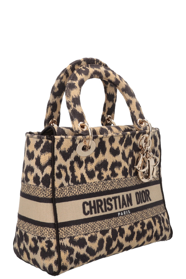CHRISTIAN DIOR Medium Lady D-Lite Bag Mizzah Canvas Brown
