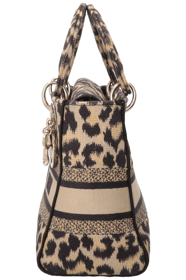 CHRISTIAN DIOR Medium Lady D-Lite Bag Mizzah Canvas Brown