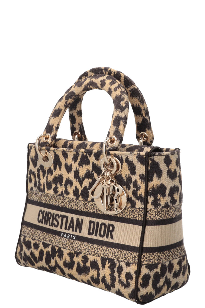 CHRISTIAN DIOR Medium Lady D-Lite Bag Mizzah Canvas Brown