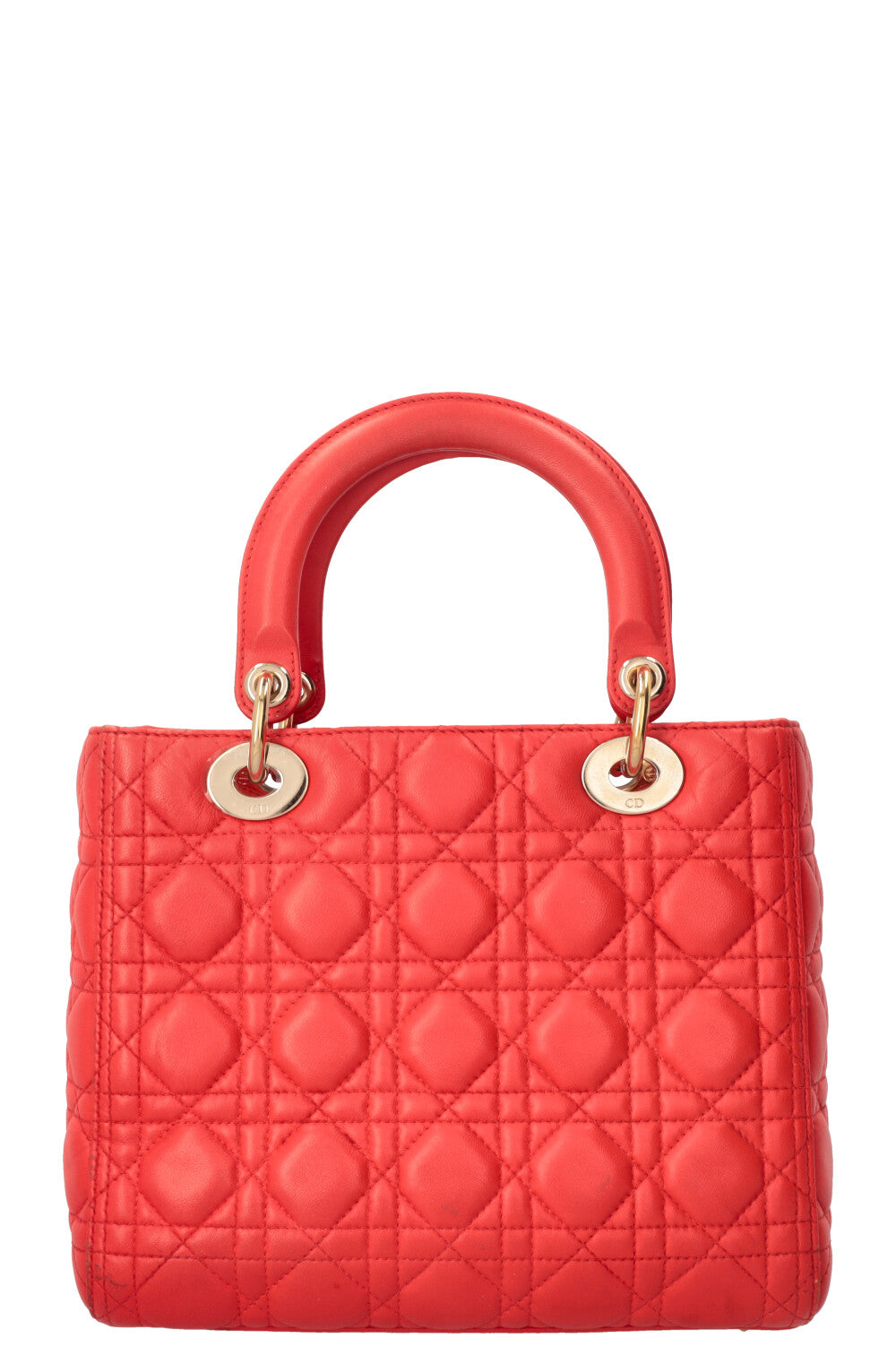 CHRISTIAN DIOR Sac Lady Dior Medium en cuir d’agneau rouge
