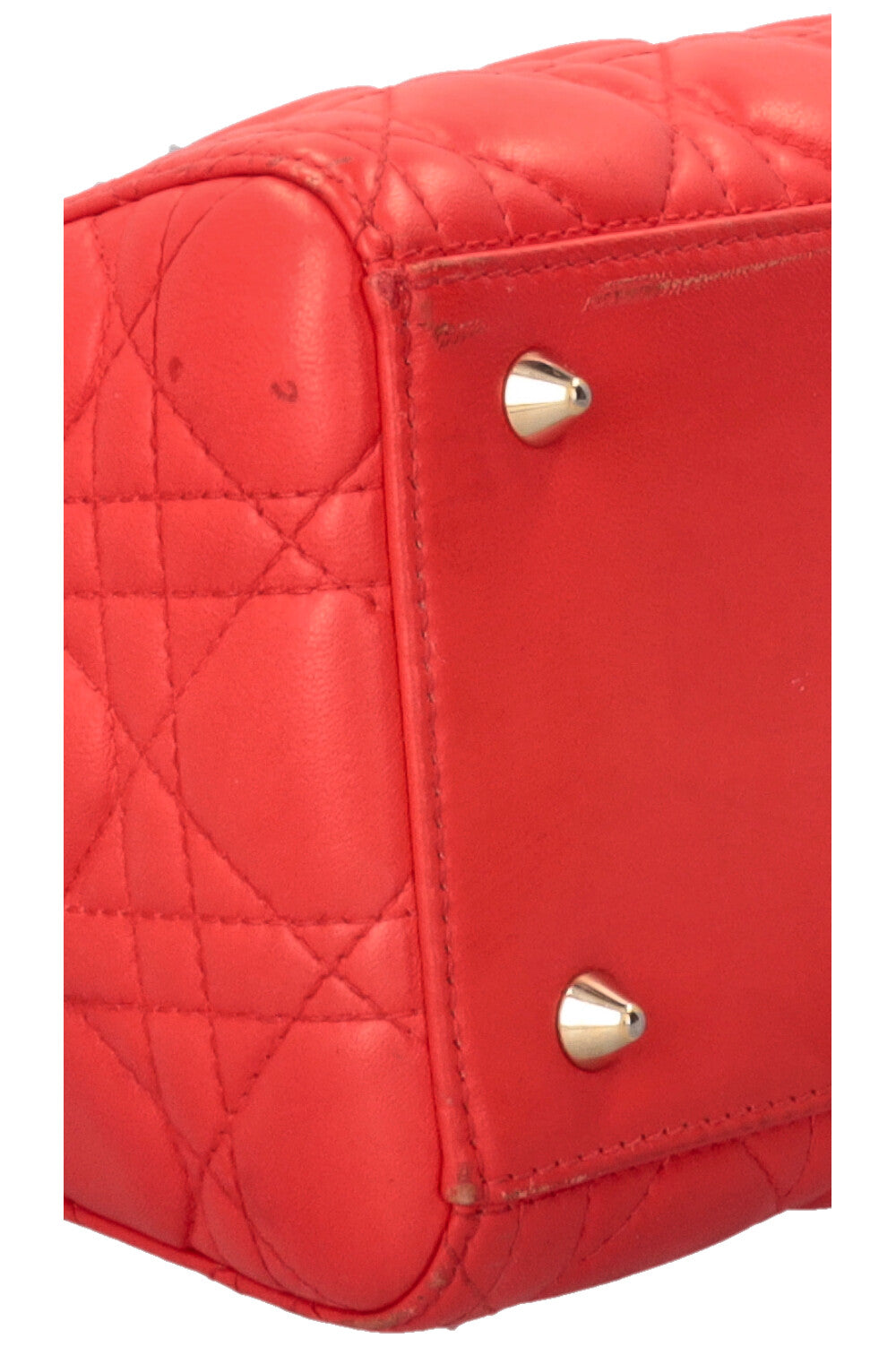 CHRISTIAN DIOR Sac Lady Dior Medium en cuir d’agneau rouge