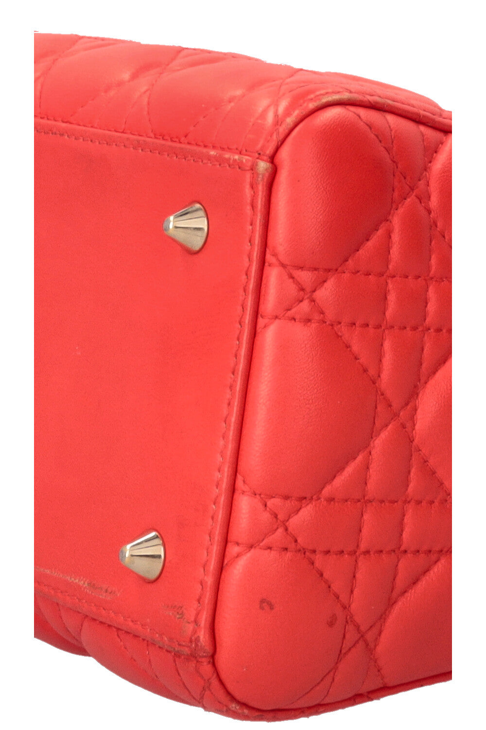 CHRISTIAN DIOR Sac Lady Dior Medium en cuir d’agneau rouge