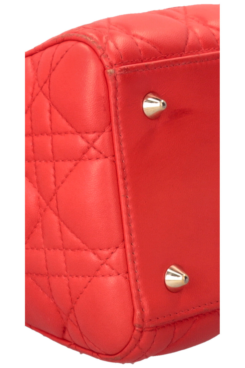 CHRISTIAN DIOR Sac Lady Dior Medium en cuir d’agneau rouge