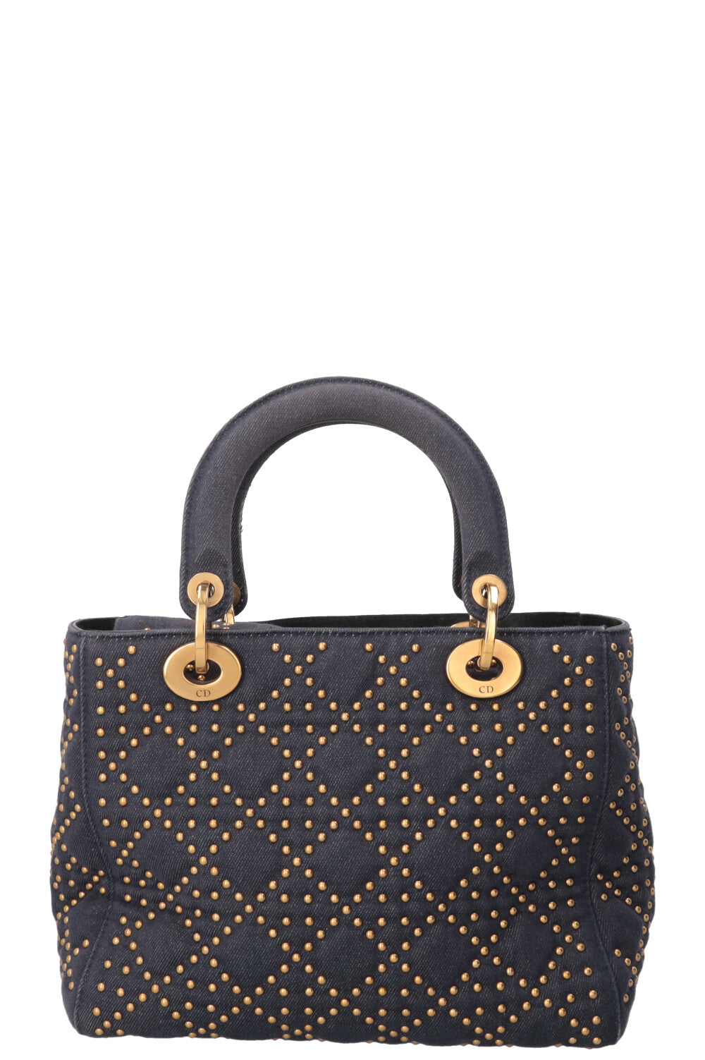 CHRISTIAN DIOR Lady Dior Medium en jean bleu à clous