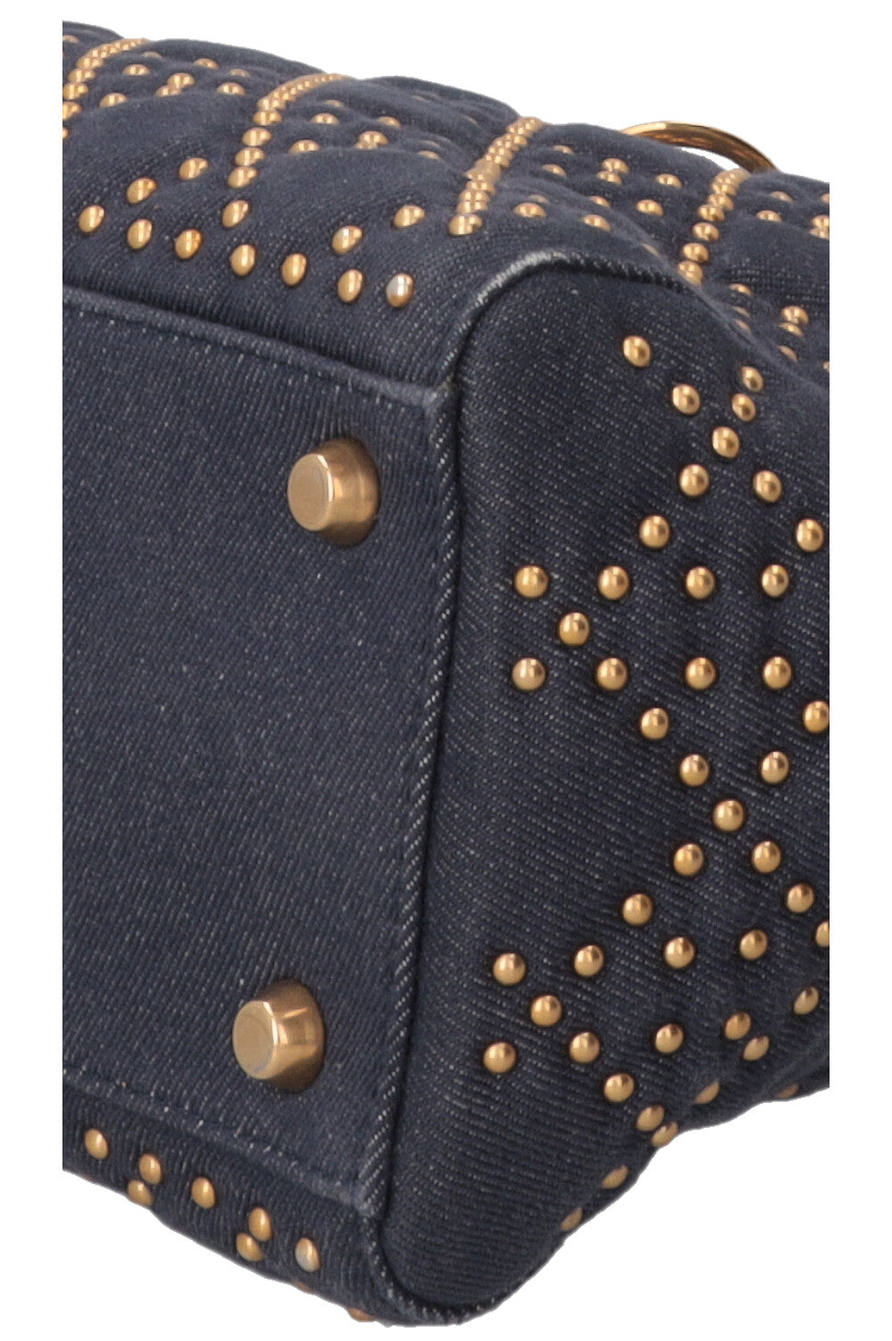 CHRISTIAN DIOR Lady Dior Medium en jean bleu à clous