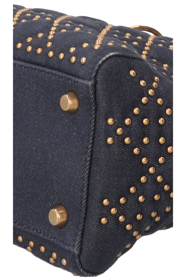CHRISTIAN DIOR Lady Dior Medium en jean bleu à clous