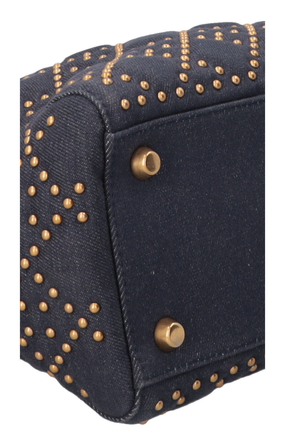 CHRISTIAN DIOR Lady Dior Medium en jean bleu à clous