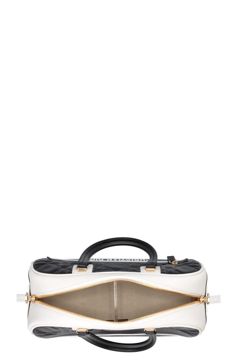CHRISTIAN DIOR Medium Vibe Bowling Bag Calfskin Black