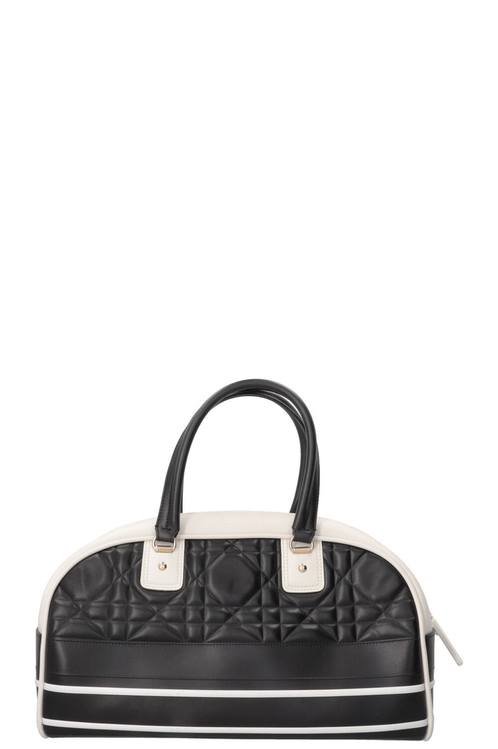 CHRISTIAN DIOR Medium Vibe Bowling Bag Calfskin Black