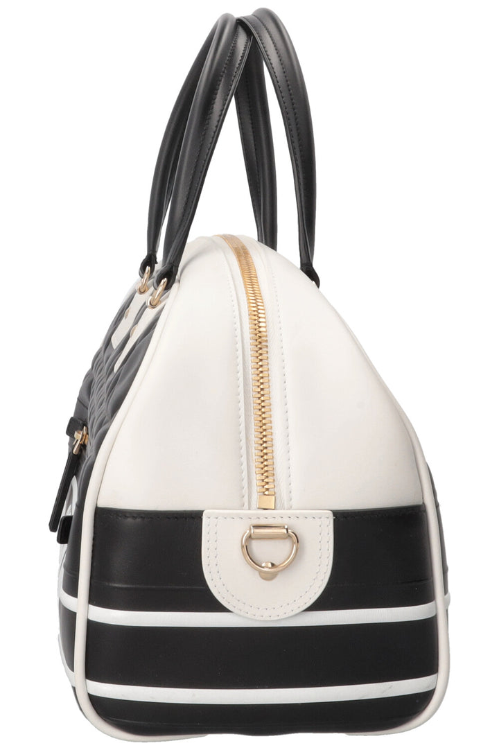 CHRISTIAN DIOR Medium Vibe Bowling Bag Calfskin Black