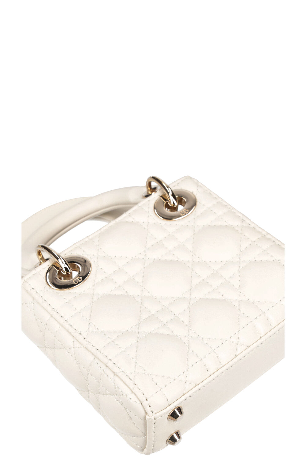 CHRISTIAN DIOR Micro Lady Dior Cannage White