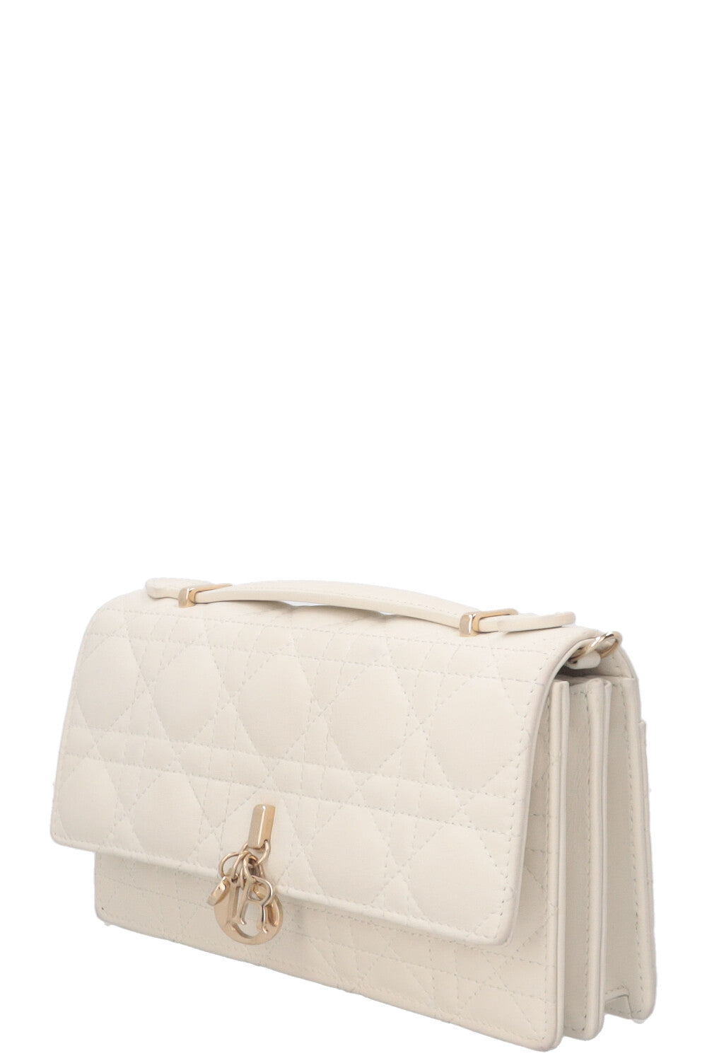 CHRISTIAN DIOR My Dior Top Handle Bag Cannage Leather White