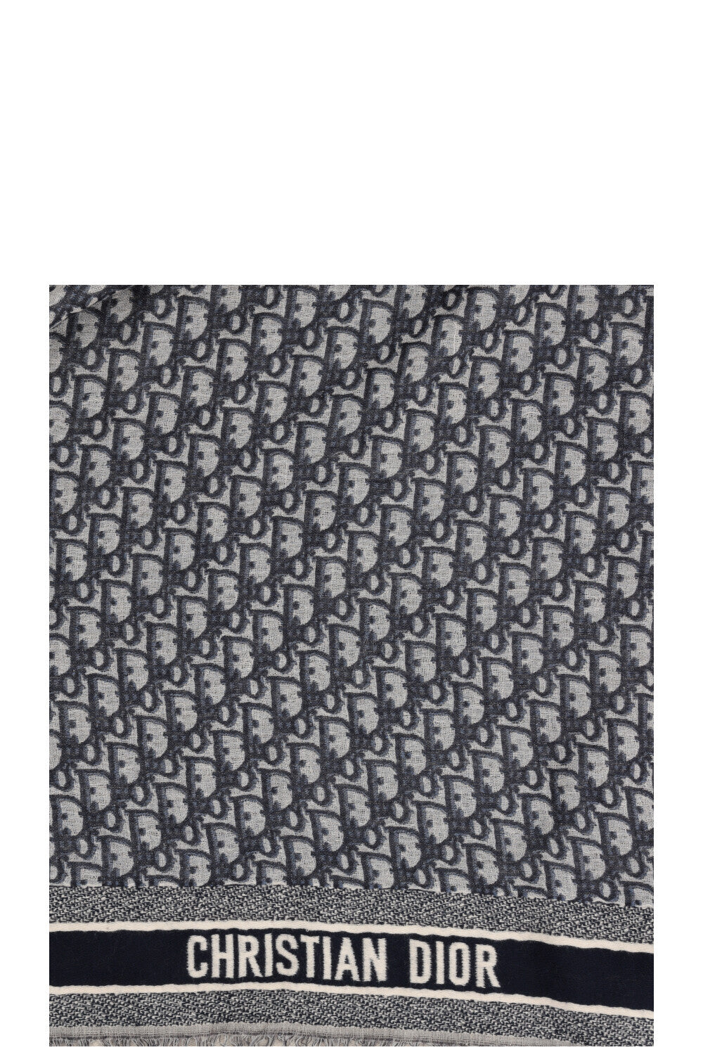 CHRISTIAN DIOR Oblique 140 Scarf Navy