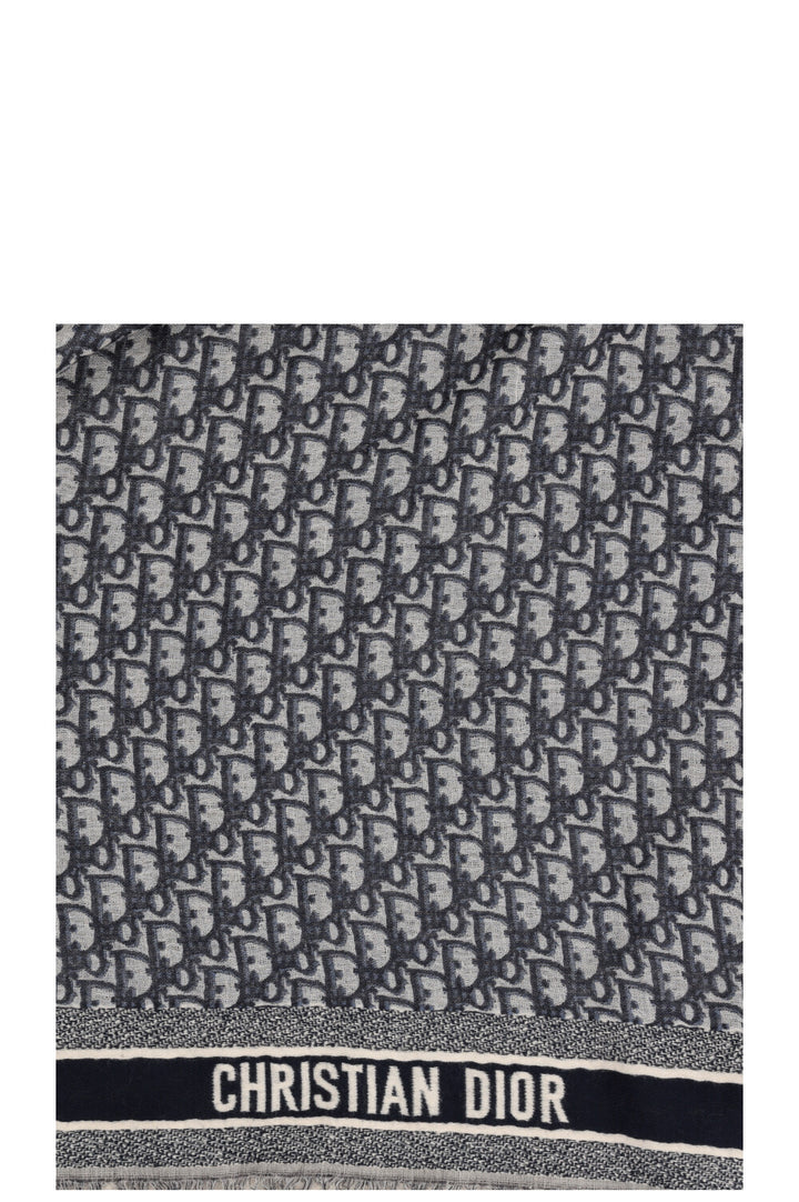 CHRISTIAN DIOR Oblique 140 Scarf Navy