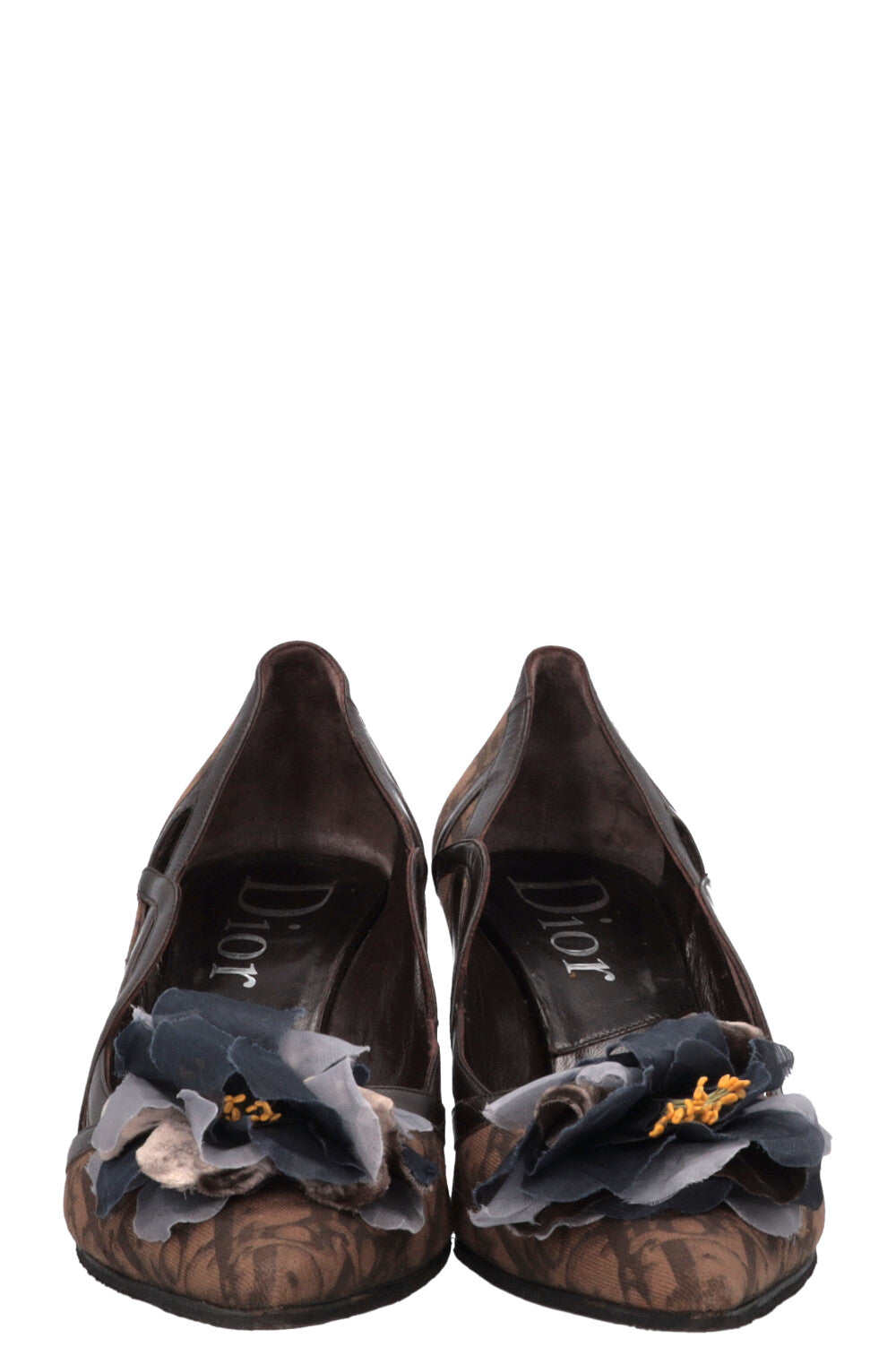 CHRISTIAN DIOR Talons Oblique Flower Marron