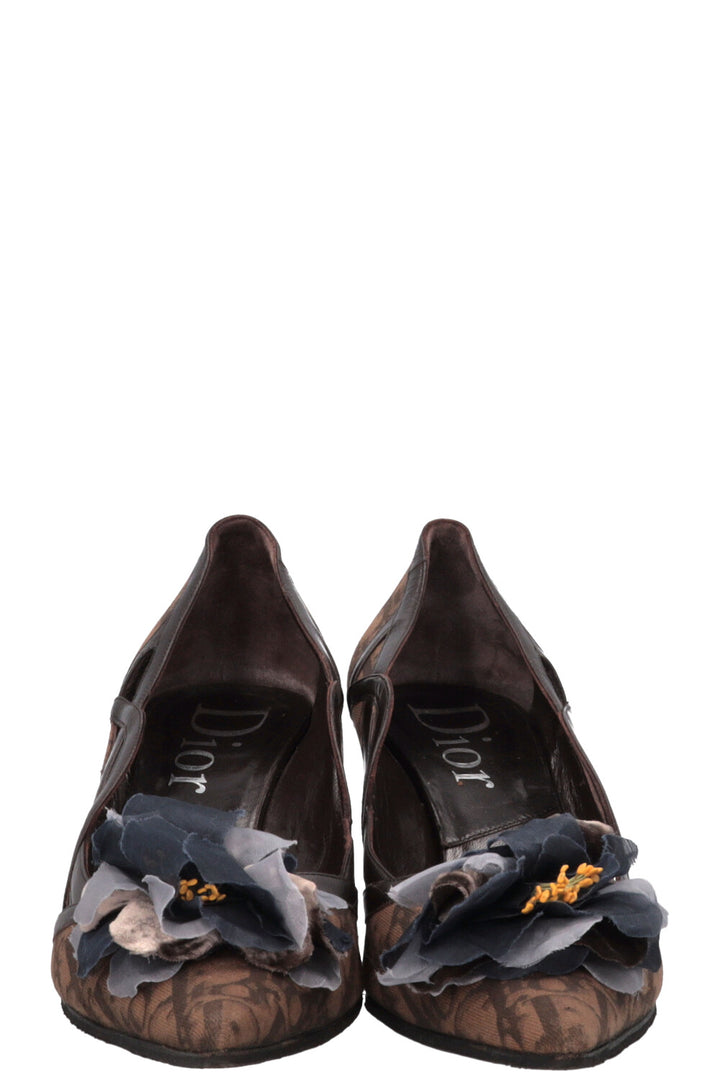 CHRISTIAN DIOR Talons Oblique Flower Marron