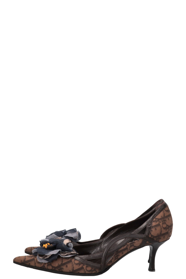 CHRISTIAN DIOR Talons Oblique Flower Marron