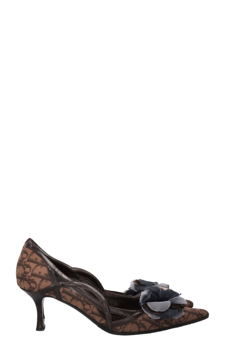 CHRISTIAN DIOR Talons Oblique Flower Marron