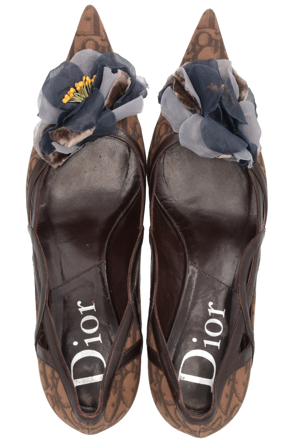 CHRISTIAN DIOR Talons Oblique Flower Marron