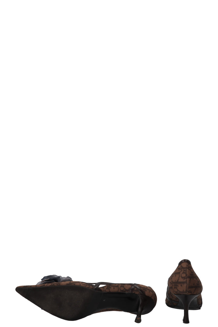 CHRISTIAN DIOR Talons Oblique Flower Marron