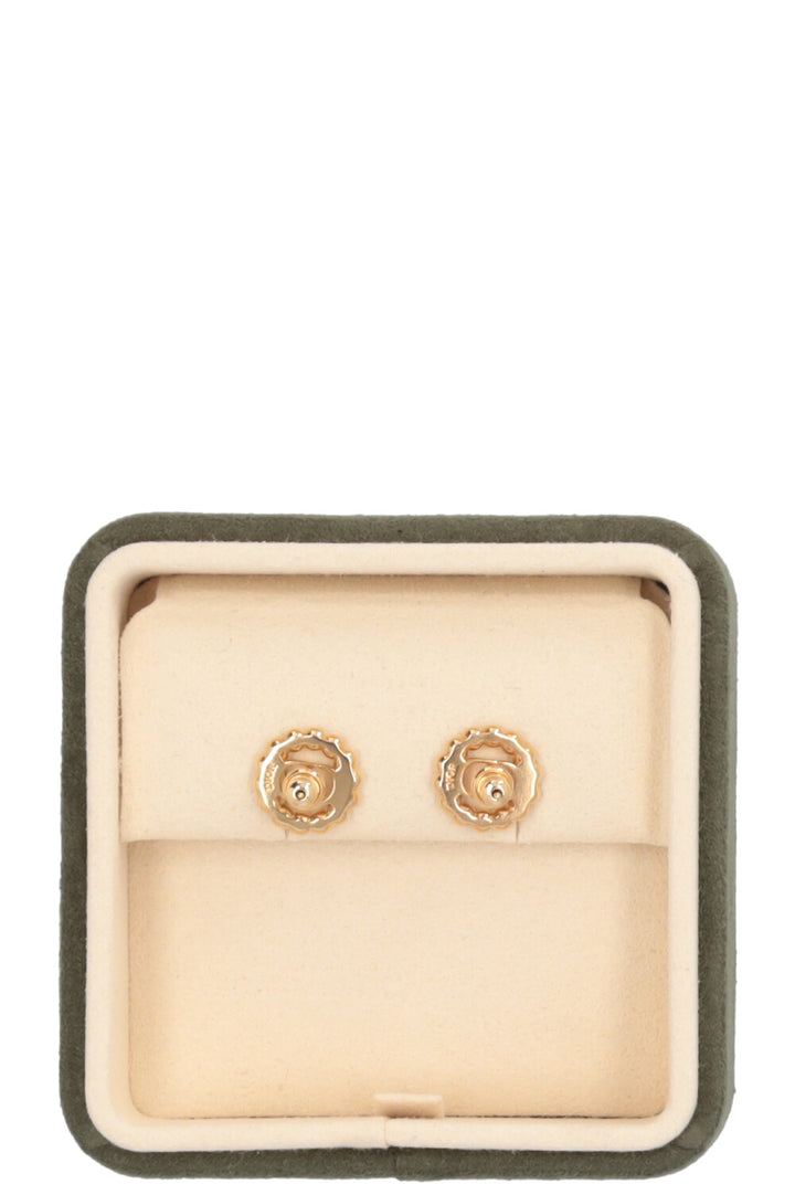 CHRISTIAN DIOR Petit CD Baroque Stud Earrings Pearls Gold